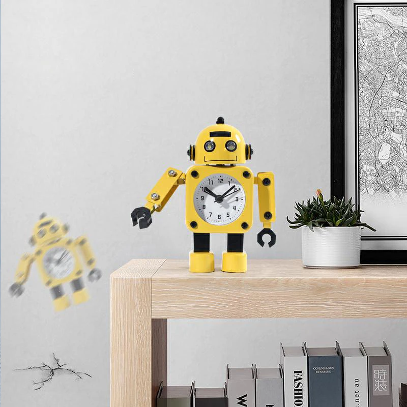 

Robot Small Alarm Clock Home Decoration Bedroom Bedside Alarm Clock Creative Gift Small Clock Electronic Clock