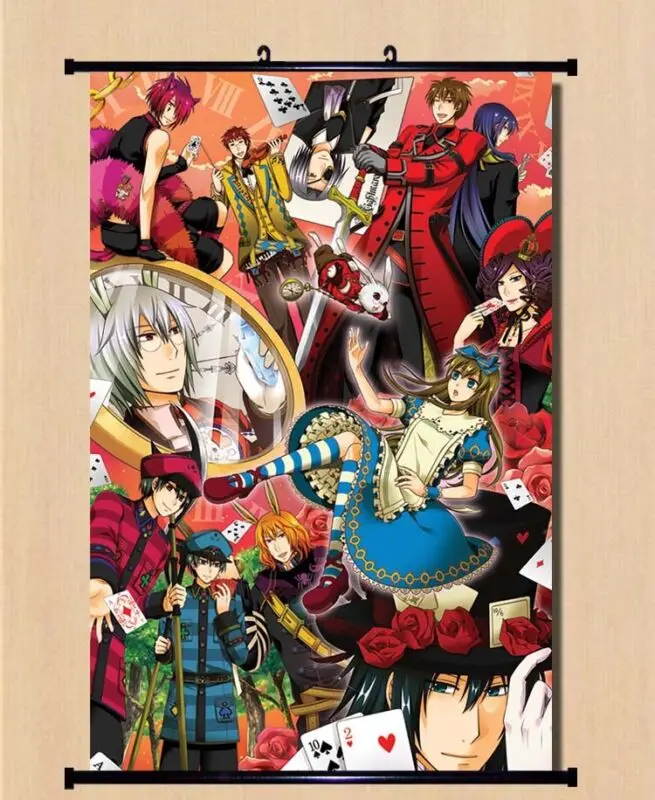 Домашний декор аниме постер настенный с прокруткой сердца no Kuni Alice Boris для косплея