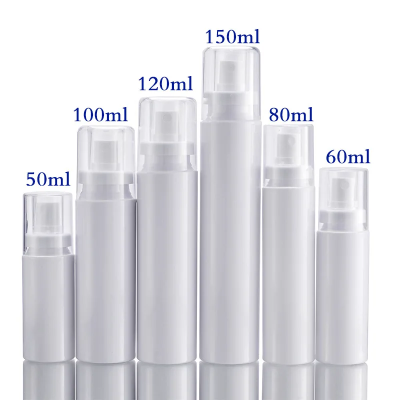 

10pcs empty Spray bottles 50ml 60ml 80ml 100ml white plastic Mini spray refillable empty cosmetic container containers