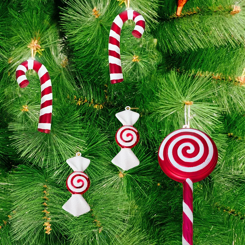 large christmas decorations red and white candy lollipop small stick combination decoration home decoration party decoration free global shipping