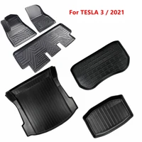tpe floor mat set back trunk mats for tesla model 3 2021 all weather nonslip heavy duty rubber driver passenger car accessories