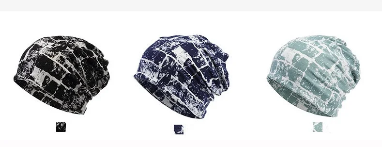 CAMOLAND Осенняя мужская повседневная шапка бини модная печатная Snap Slouch Skullies Bonnet легкая тонкая шапка для женщин