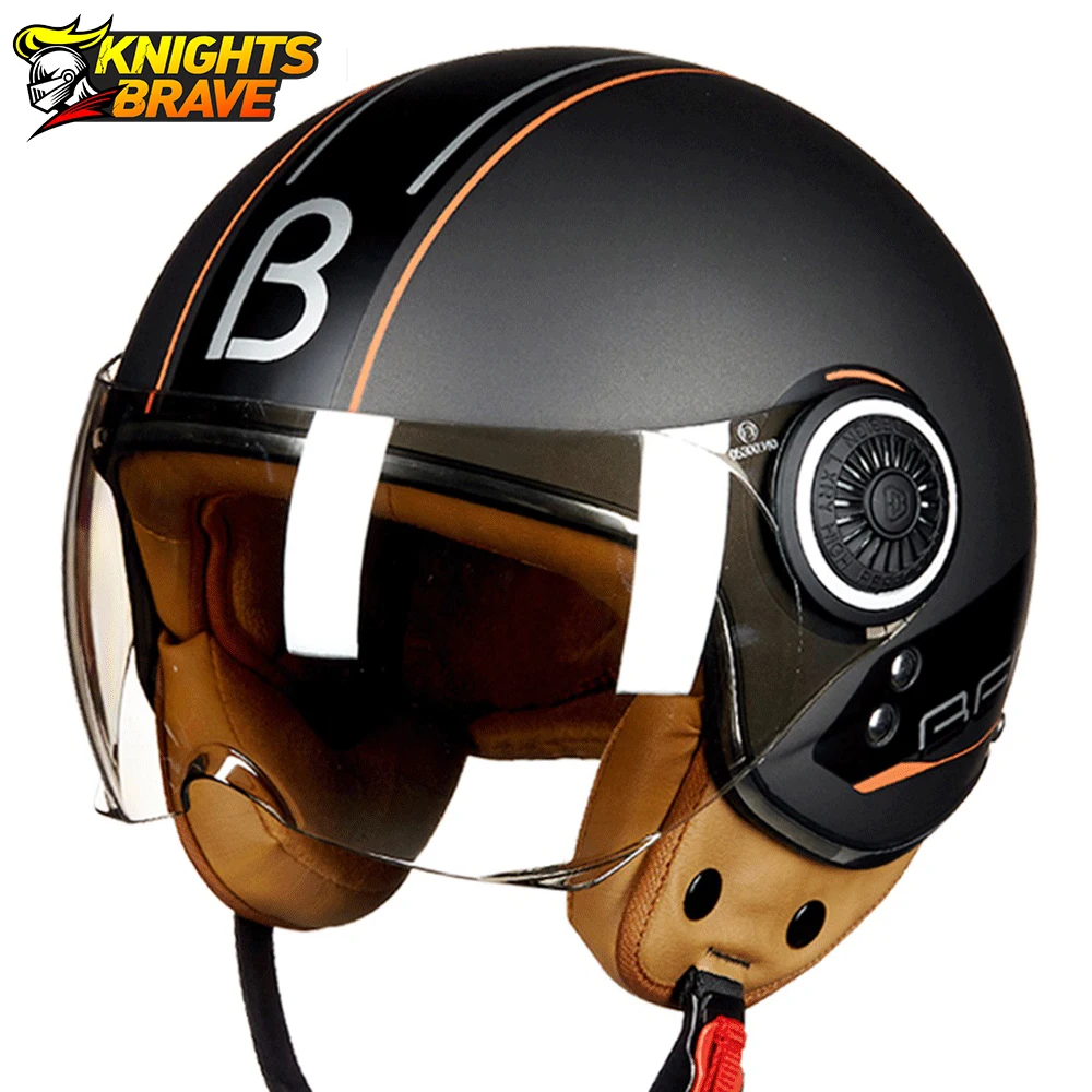 

BEON Motorcycle Helmet 3/4 Open Face Scooter Helmet Vintage Casque Moto Casque Casco Motocicleta Capacete Motorbike Helmet