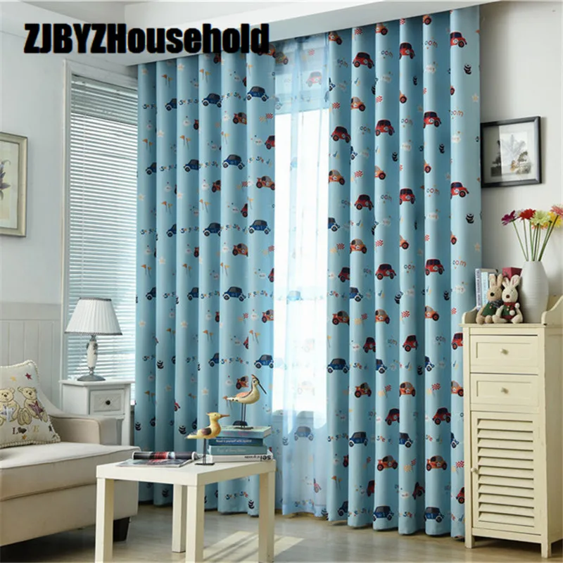 

Children's Curtains, Cloth, Cartoon, Car, Black Silk, Curtain Cloth, Boy, Girl Room Curtains for Living Dining Room Bedroom