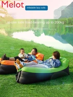 outdoor inflatable lazy sofa air mattress single recliner portable camping lunch break air free folding