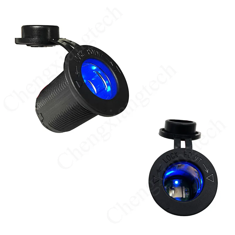 

Blue Led 12V Waterproof Cigarette Lighter Power Charger Plug Female Socket Adapter Outlet for Car Motorcycle Boat