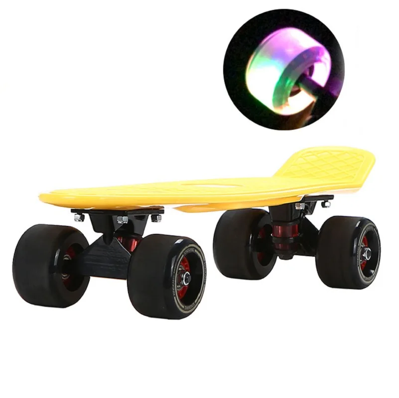 Скейтборд Круизер, мини-пенни в стиле ретро, колеса со вспышкой, портативный спортивный скутер для путешествий, 22 дюйма