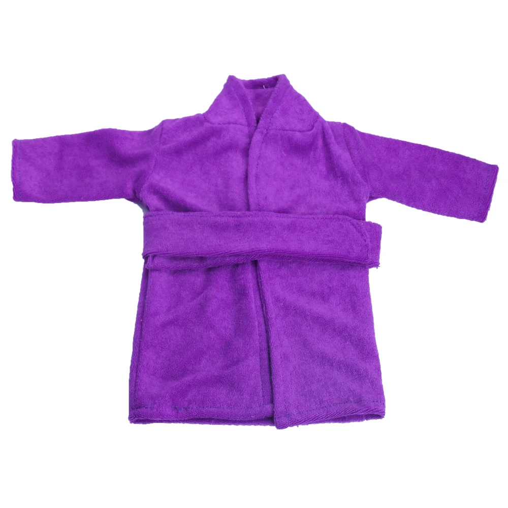 

Doll Clothes Purple Bathrobe + Belt Short Hair Robe For 18 Inch American Doll & 43 Cm New Born Baby,Our Generation,Girl Gift