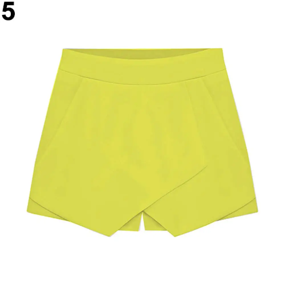 

Fashion Summer Women's Summer Sexy Casual Solid Color Front Candy Color Tulip Skort Shorts Mini Short Pants 2021