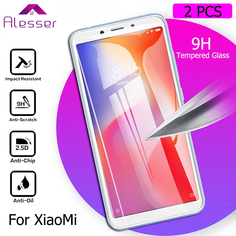 Alesser для 2 шт. XiaoMi Redmi 7A K20 6A Note 7 закаленное стекло с защитой от царапин защитная
