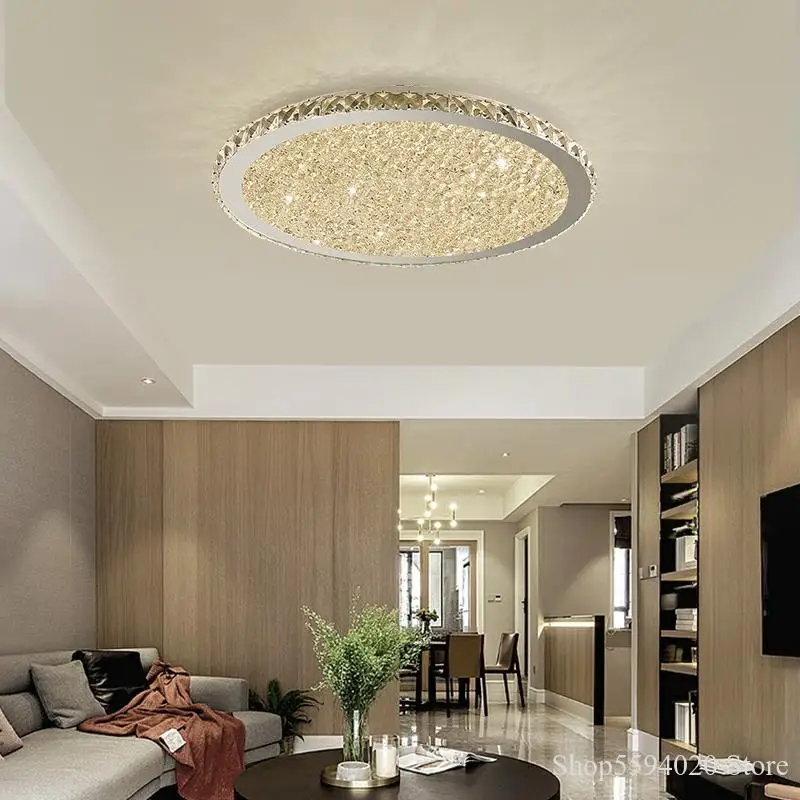 

Modern Stainless Steel Ceiling Lamp American Luxury Crystal Ceiling Lights Lighting Ceiling LED Decor Home Bedroom Led Lighting