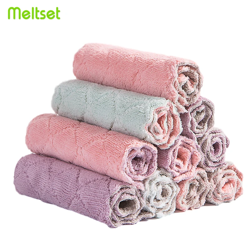 

12pcs Super Absorbent Kitchen Dish Towel Microfiber Towels Tableware Household Cleaning Towel Dish Cloth Kichen Cleaning Tools