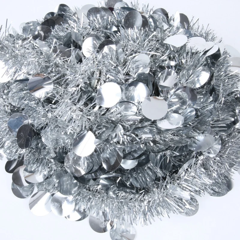 

Artificial Fold Christmas Tree Full With Shining Tinsel Decoration 1.5 M DIY Christmas Tree Home Festive Party Decoration New