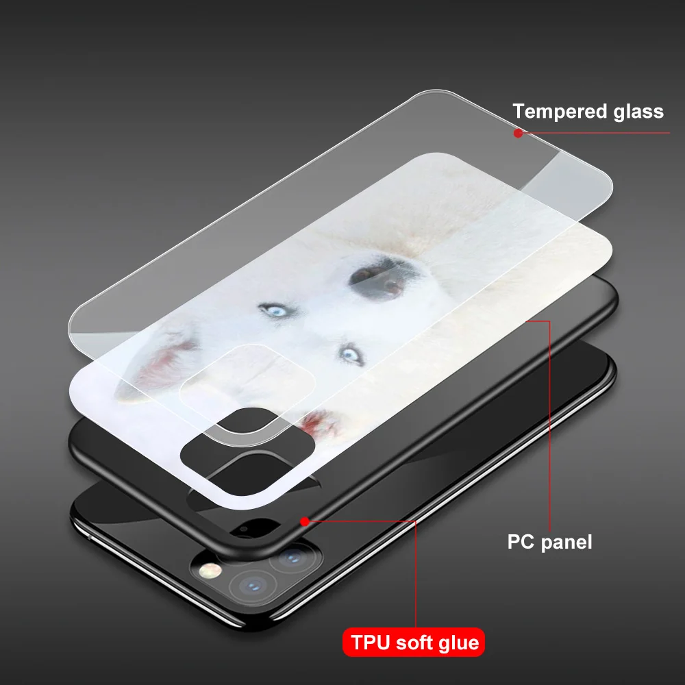 

Animal Husky Phone Case For iPhone 12 Pro XS Max XR 7 8 6 Plus 6S Soft TPU Back Cover For iPhone 11 SE 2020 Glass Cover Funda