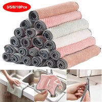 25810pcs super absorbent microfiber cleaning cloth anti grease wiping rag super absorbent home washing dish kitchen cleaning