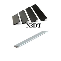4Pcs Silver Matte Black Aluminum Face Mount Kitchen Furniture Cabinet Cupboard Drawer Door Finger Pull Diagonal 45 Degrees