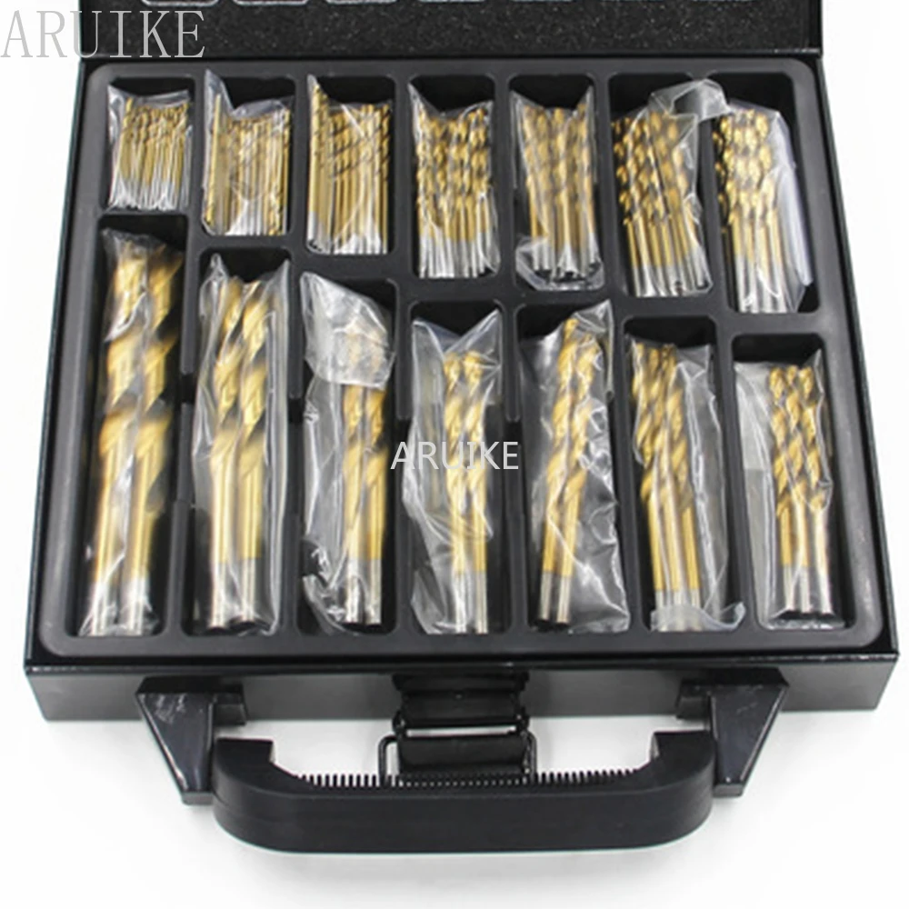 

99pc Titanium Plated Twist Drill Woodworking Hole Opener Steel Plate Drilling Bit Set Iron Box Power Tools