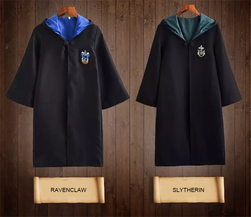 Костюм из Поттера, одежда, галстук, шарф, палочка, очки, шляпа Ravenclaw Gryffindor Hufflepuff Slytherin Potter, косплей, халат, плащ E2103AD