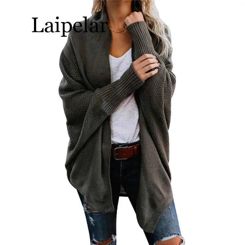 

Laipelar Autumn Winter Batwing Sleeve Knitwear Cardigan Women Casual Knitted Sweater Cardigan Female Fashion Elegant Jumper Coat