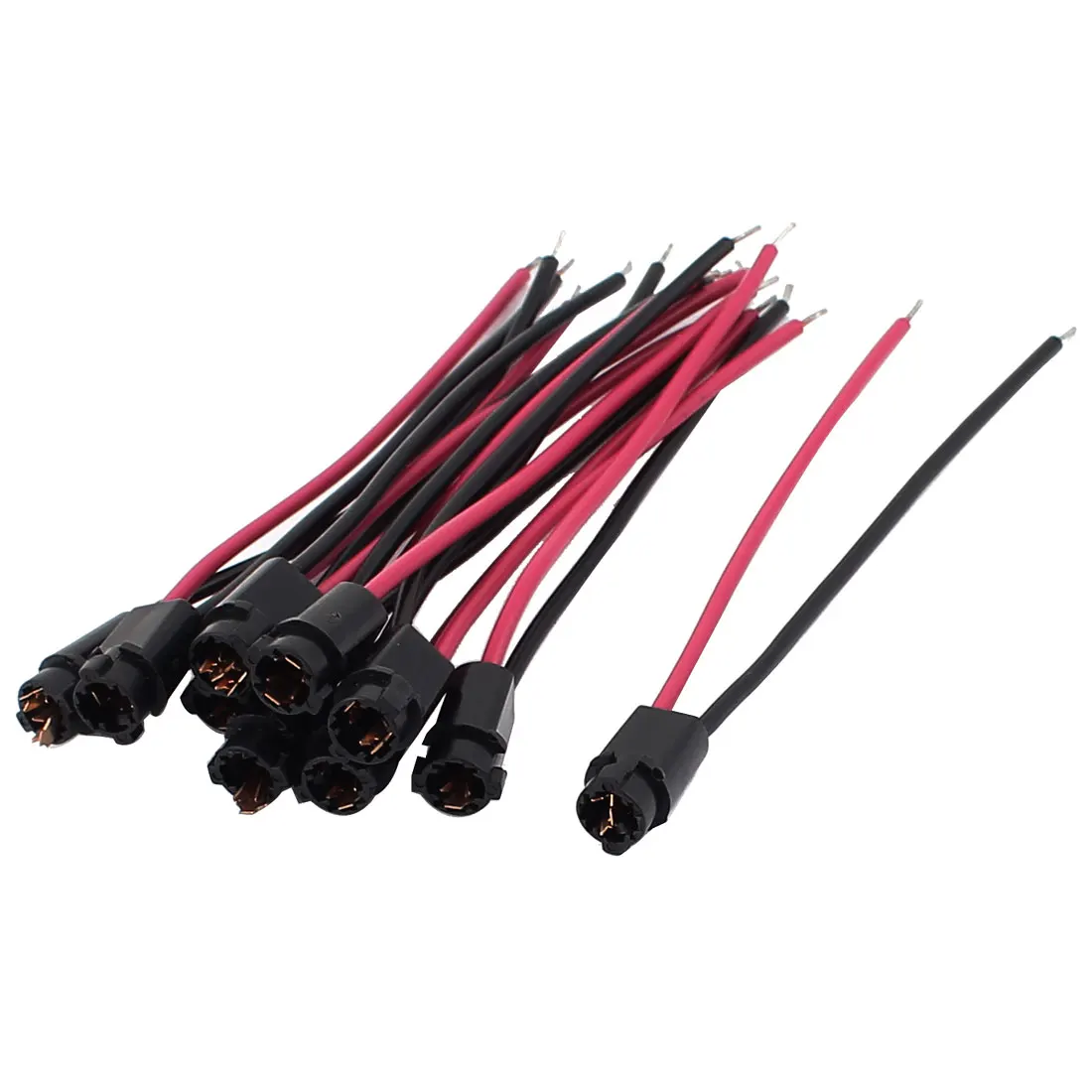 

10Pcs Car Dashboard Light Lamp T5 Socket Holder Wiring Wire Harness Connector