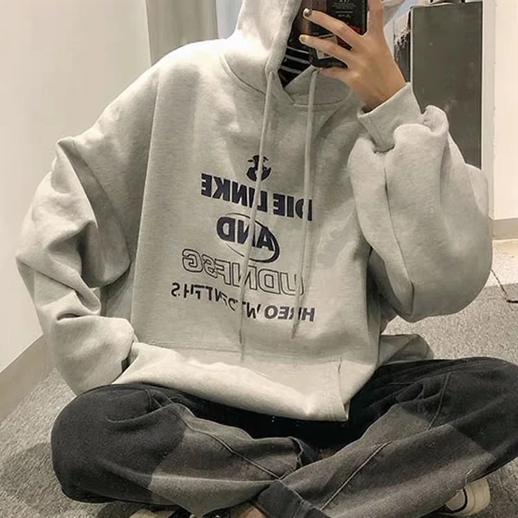 

Женский свитер с капюшоном, большие толстовки 190 г, в Корейском стиле, для весны и осени