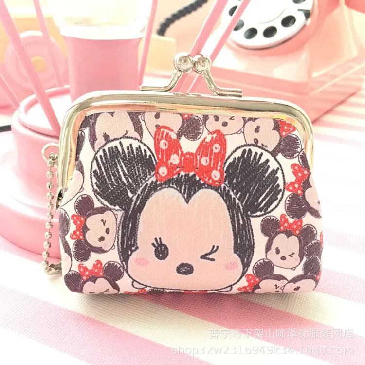10 disney стежка мультфильм сумка для хранения монет pu кошелек прекрасный ключ мешок монет подвеска держатель дело - Цвет: 10