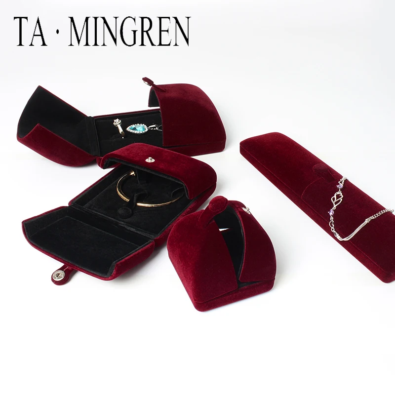 New product multi-function luxury senior velvet fashion jewelry ring pendant necklace box birthday holiday gift multi-spec