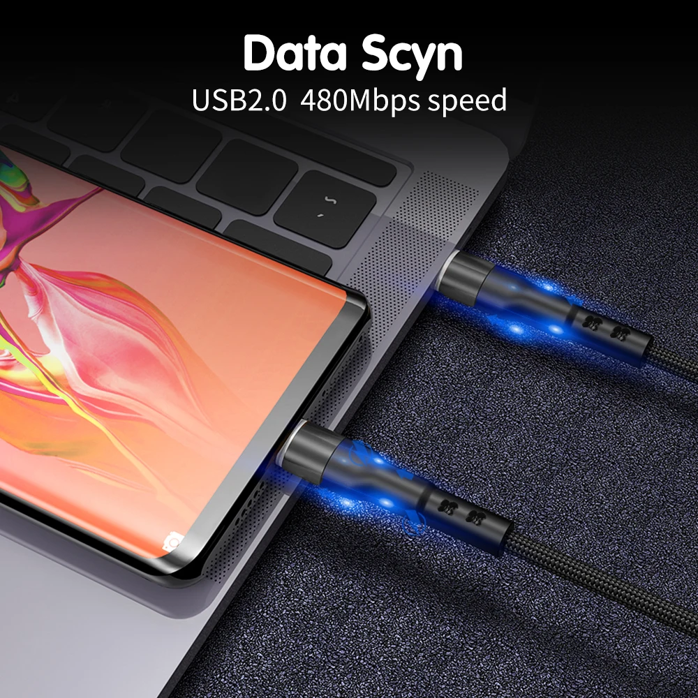 FONKEN Тип USB C Type кабель 60 Вт PD Зарядное устройство 1м 2м Dual Быстрая зарядка для