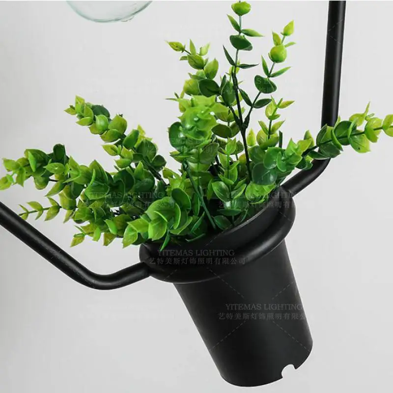 Современный маленький зеленый подвесной светильник для растений лофт кухонная