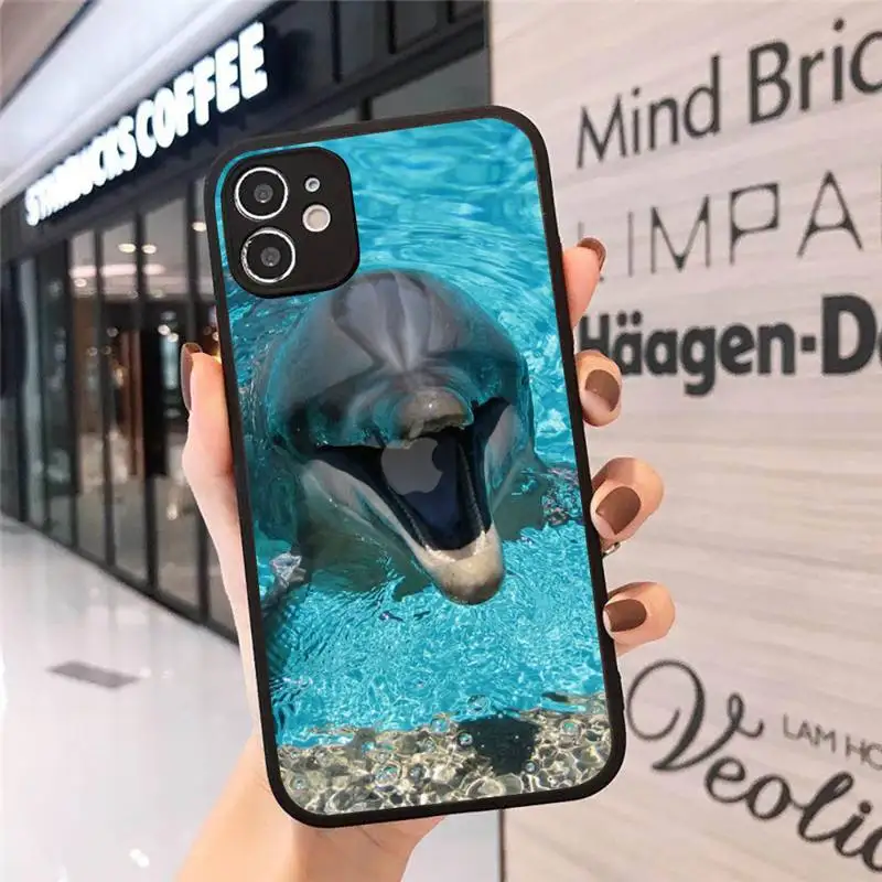 

dolphin Ocean animal Phone Case matte transparent For iphone 7 8 11 12 plus mini x xs xr pro max cover
