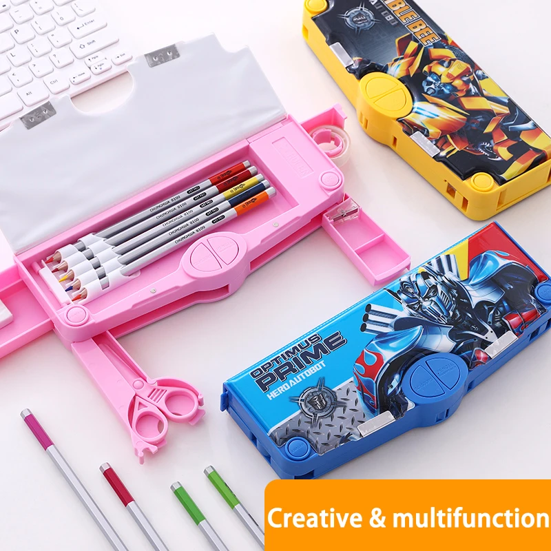 

Creative Multi-function Transformers Pen Box Large Capacity School Pencil Case Kawaii Variable Type Pen Holder Gift For Kids