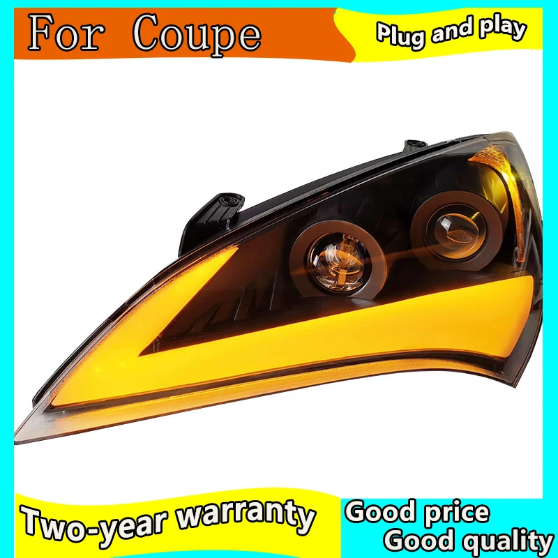 

Car Styling Head Lamp for Hyundai Genesis Coupe Headlights Rohens LED Headlight dynamic turn signal