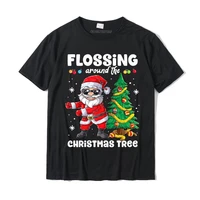 santa floss flossing around the christmas tree lights boys t shirt 3d printed cotton mens tops tees funny coupons tshirts