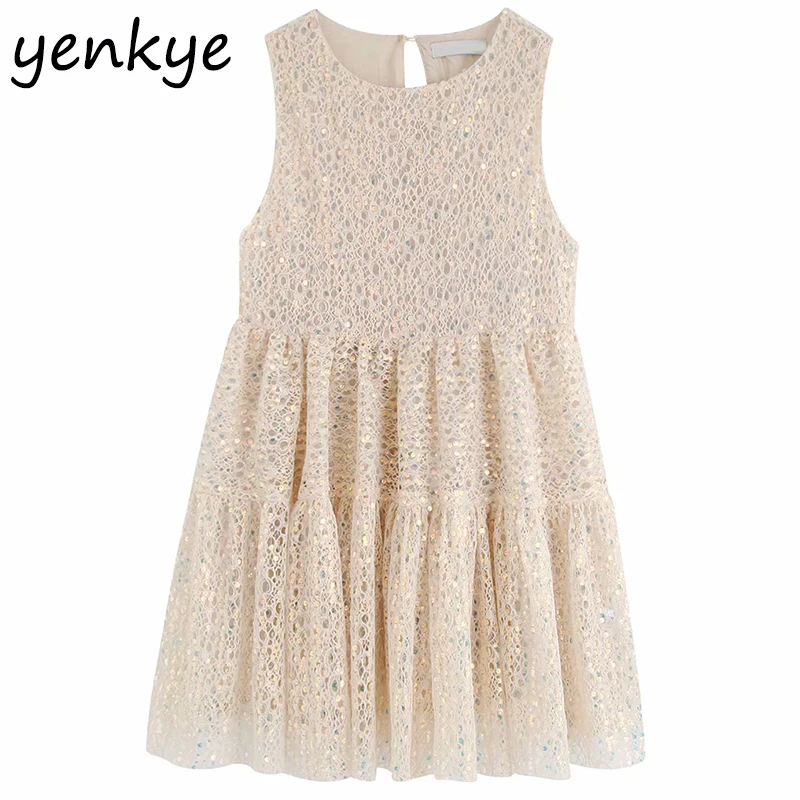 2019 женское Брендовое модное гофрированное платье с пайетками сексуальное без