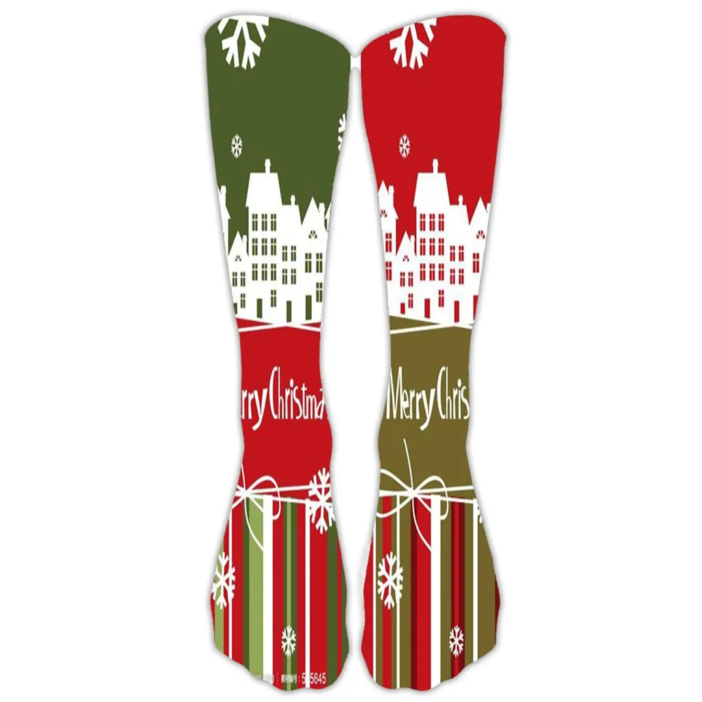 Носки Повседневные Дышащие осенне-зимние рабочие 3D Рождественский Санта и Олень