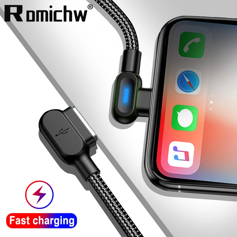 Светодиодный 90 градусов двойной локоть usb type C кабель Oneplus 6T для samsung S9 S10 для Xiao mi Red mi Note 7 mi A2 кабель передачи данных для быстрой зарядки