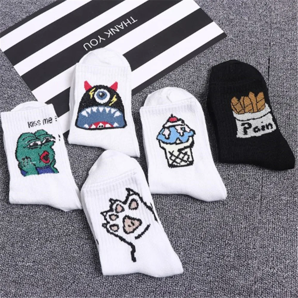 Носки женские хлопковые с забавным мультяшным аниме принтом|Мужские носки| |