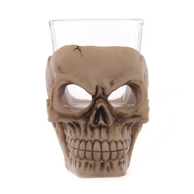 Omife Creative Skull Mug Game Of Thrones 3D Beer Cups Viking Anime Wine Tumbler Cartoon Coffee Cup Halloween Mugs Gift Drinkware - Цвет: Glass skeleton