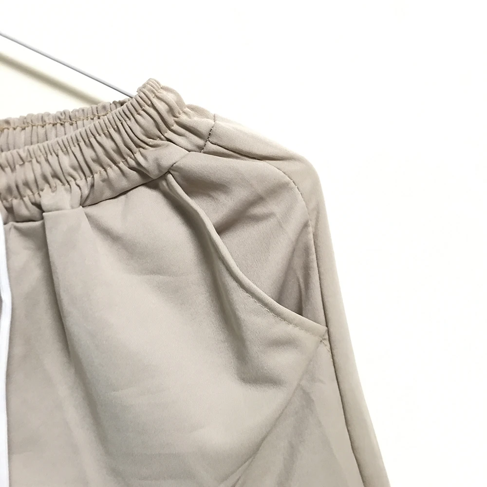 

Solid Color Summer Casual Sports Short Men Fashion Street Wear Men's Pants Elastic Polyester Side Pocket Drawstring Shorts Men