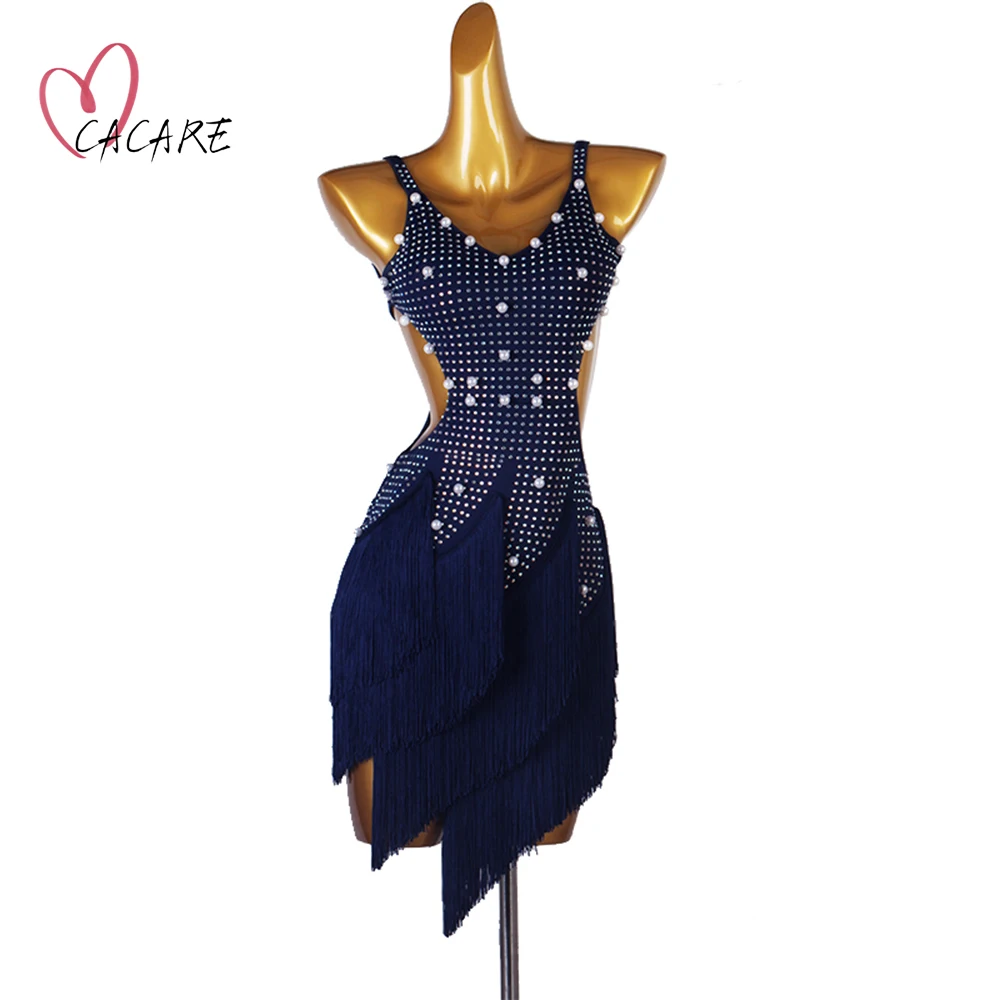 Женское платье для латиноамериканских танцев роскошное костюмы бальных на заказ