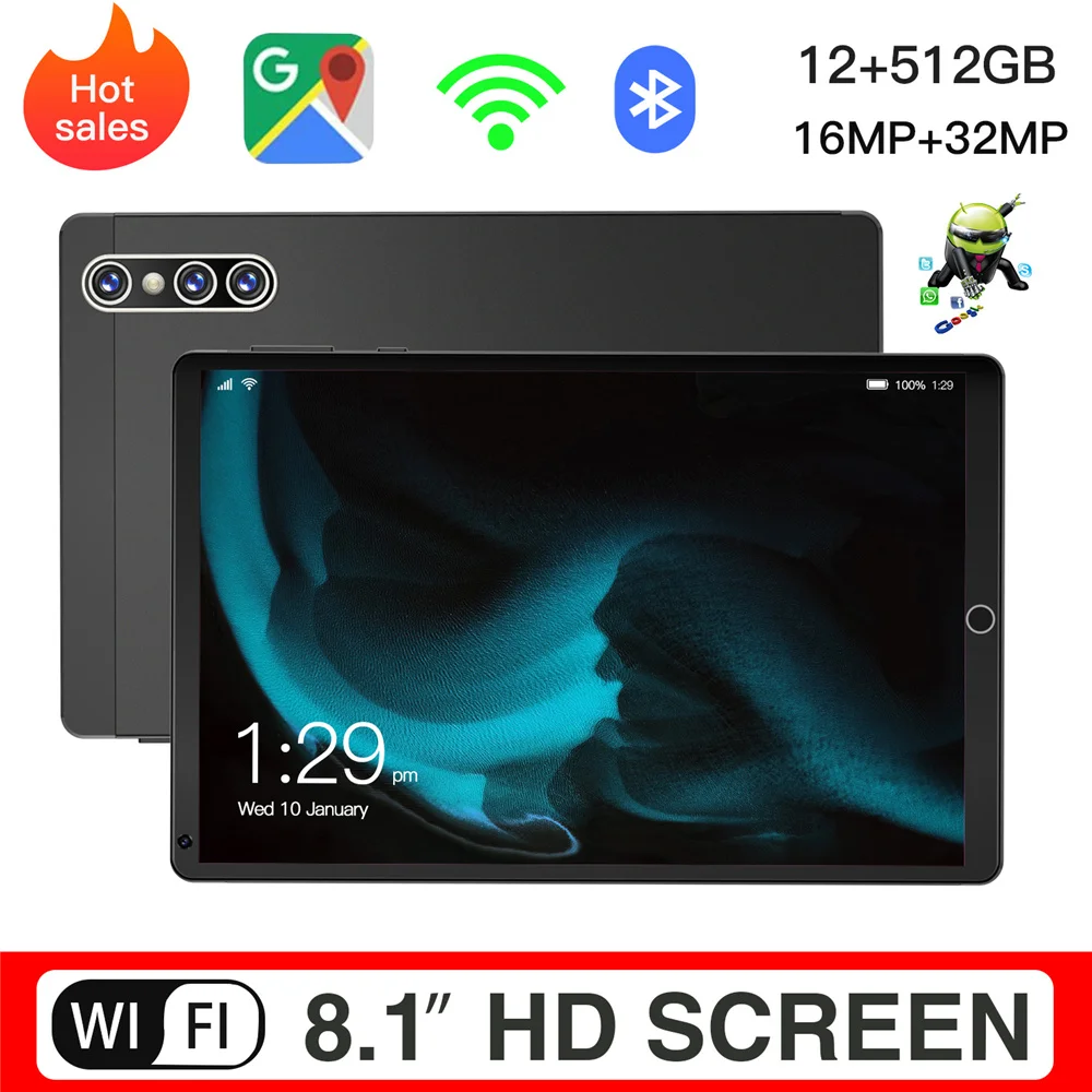 Новинка Лидер продаж 8-дюймовый планшет S18 телефон 2560x1600 Ips 8 ГБ ОЗУ 256 Гб ПЗУ 10 ядер