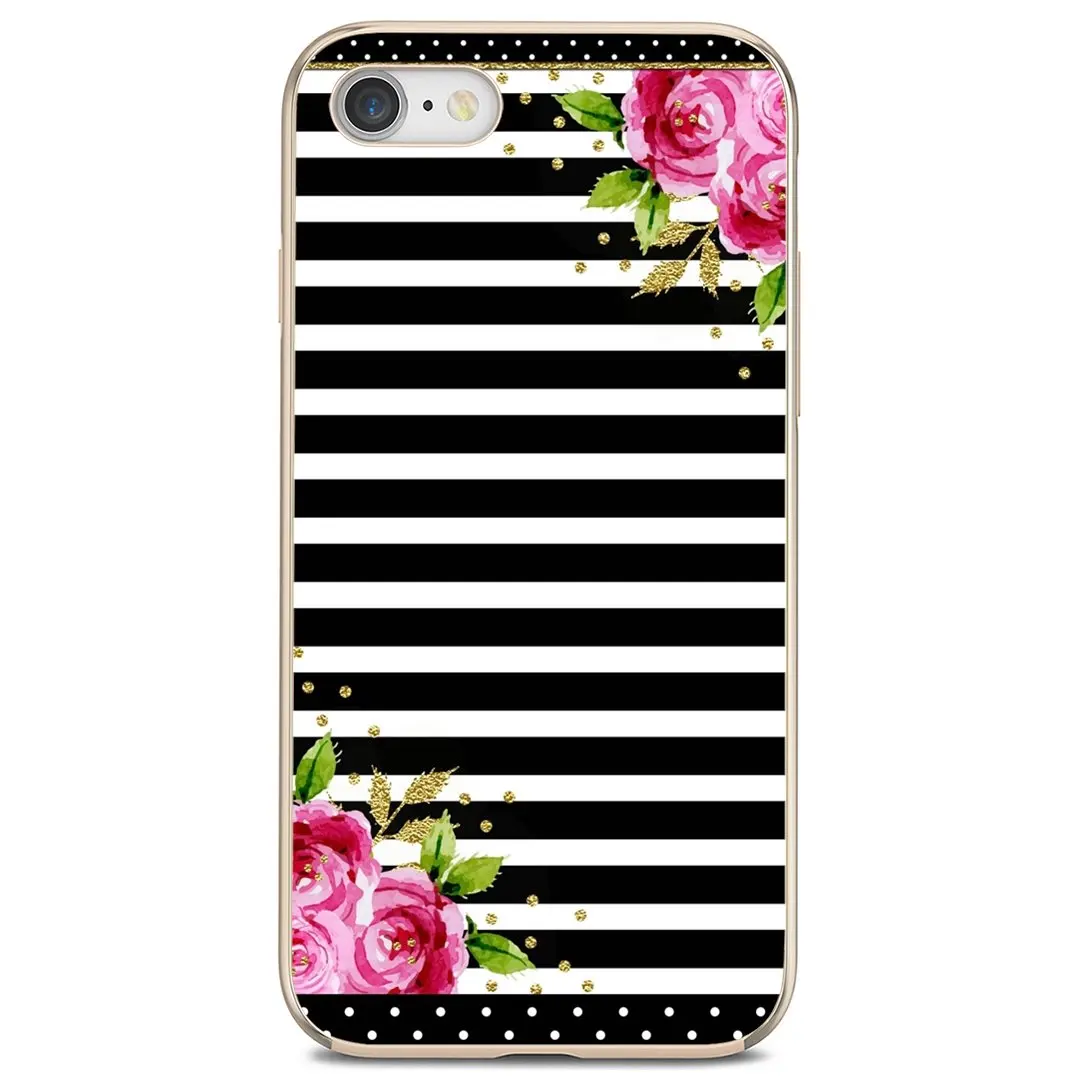 Soft Cases Covers flowers-stripes-preppy-floral-gold For Huawei P30 P40 P20 P7 P8 P9 P10 Lite Plus Pro 2015 2016 2017 Mini | Мобильные