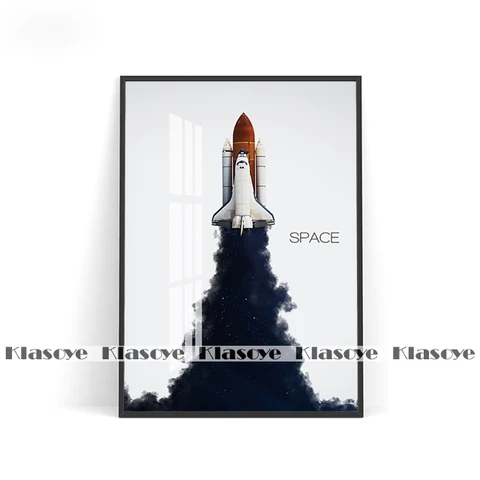 Винтажный постер с изображением космонавта, иллюстрация космонавта, путешествия, художественный постер, мультяшный холст, детская комната, Настенный декор, картина для детской комнаты, подарок