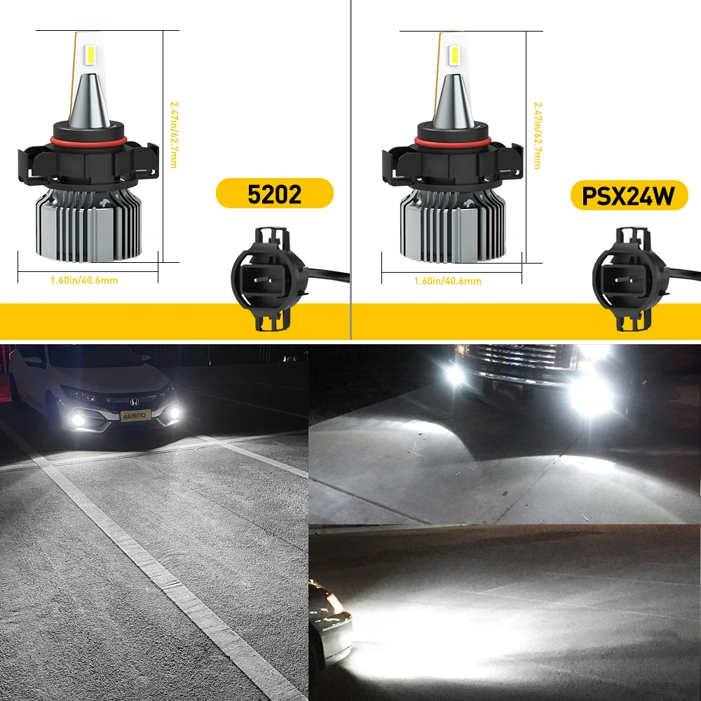 2x PSX24W H16 5202 Super Bright LED Canbus Car Front Driving Lights 12V 24V CSP LED Foglamps Bulb 2000LM 30W Auto Front Fog Lamp images - 6