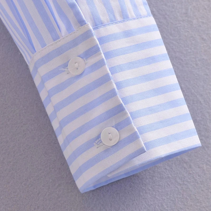 

Shirt Tops 2021 New Fashion Striped V-neck Slim Belt women Shirts Casual Chic Street Youth Student Tops women Shirts