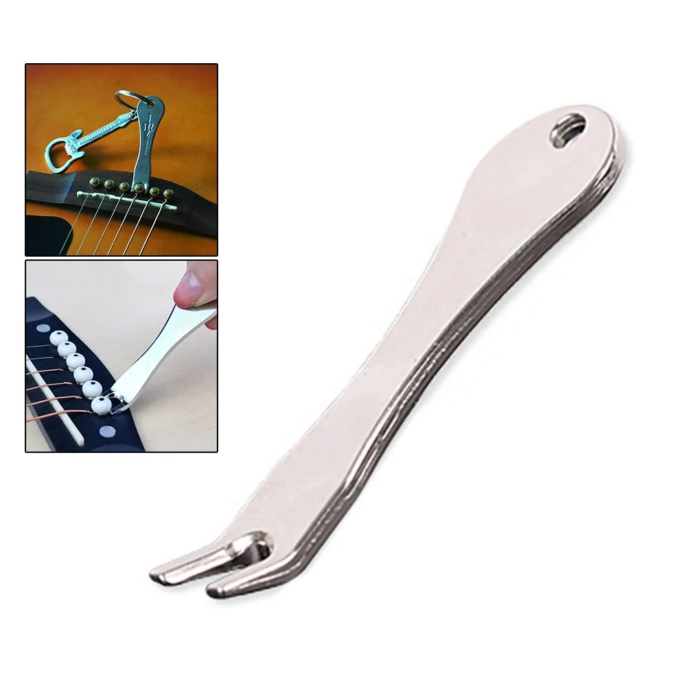 

Guitar Bridge Pins Puller 70*20*3mm Acoustic Folk Guitar Bridge Pin Remover String Peg Puller Tool Chrome Metal For Guitar Parts
