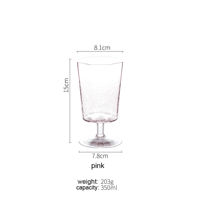Wine Glass pink Европейские бокалы для вина, розовый зеленый восьмиугольный стеклянный Кубок для шампанского, бокалы для питья дома, чашка для воды, Креативные Свадебные стеклянные стаканчики - Цвет: Wine Glass pink