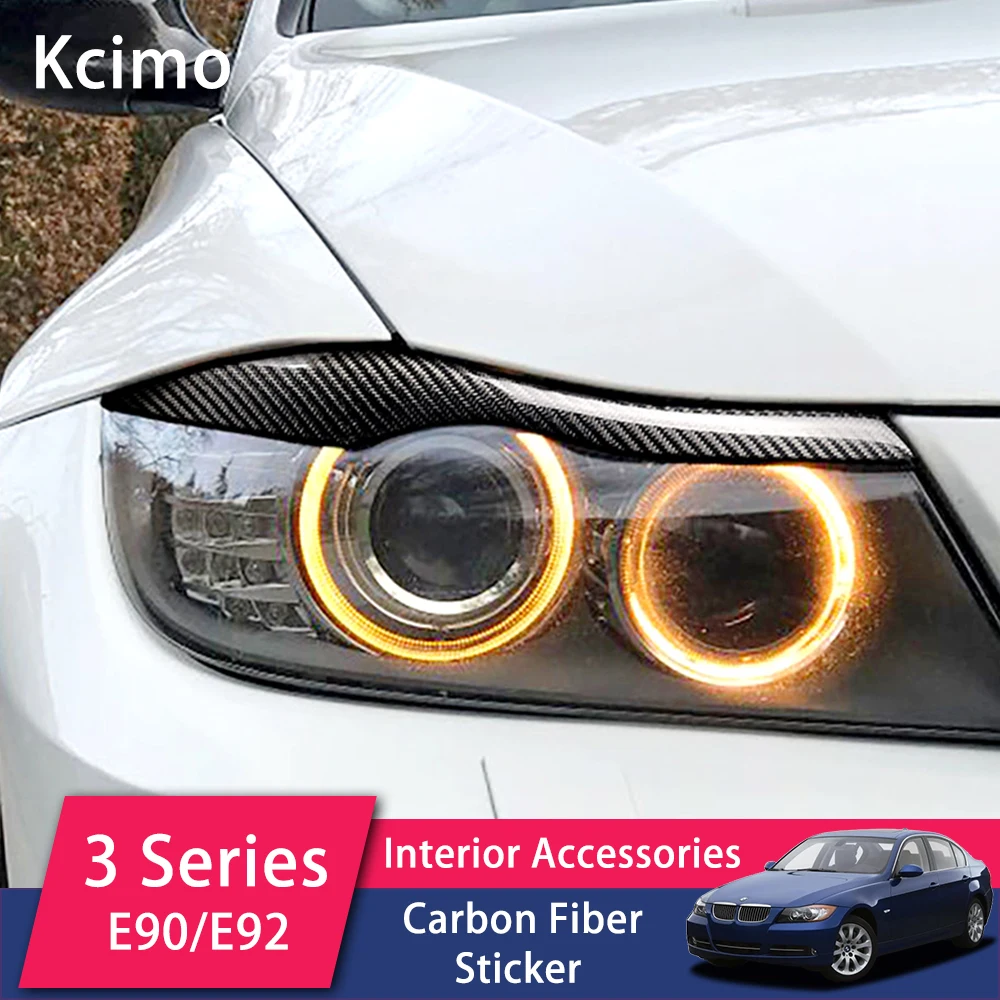

Carbon Fiber Headlight Eyelids Trim Headlamp Eyebrow Cover Decoration Styling Sticker For BMW 3 Series E90 E93 Car Accessories