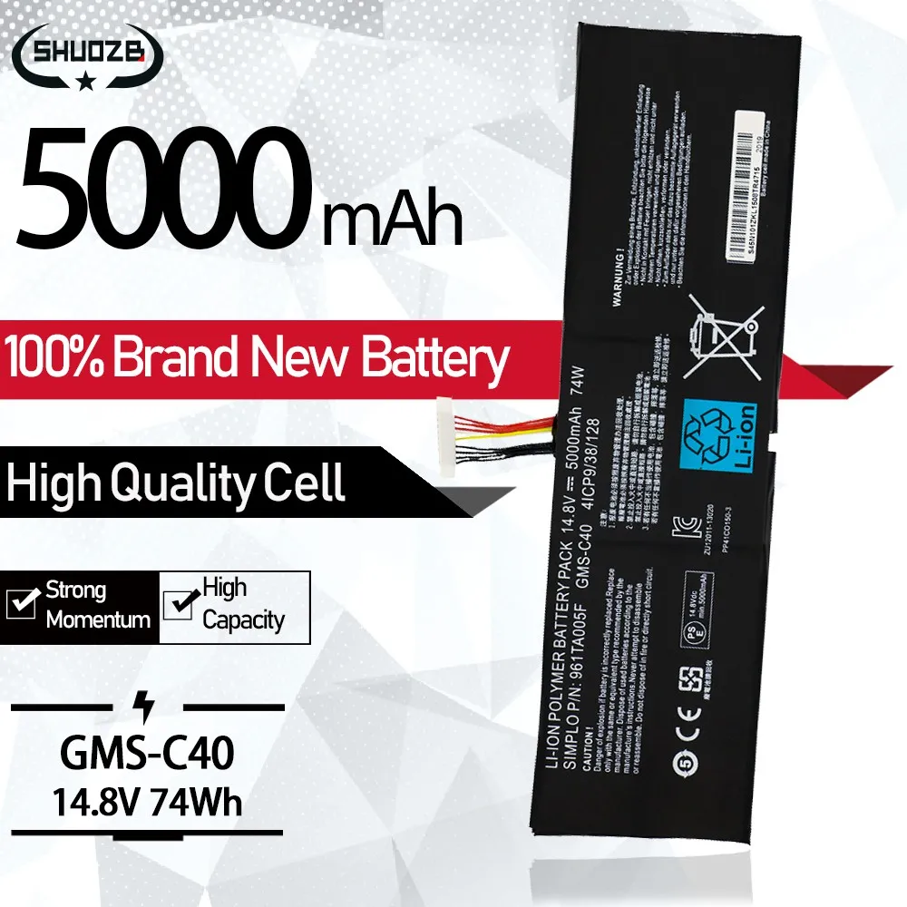 Новый GMS C40 14 8 V 74Wh 5000mAh для Razer Blade Pro 17 2013 2015 RZ09 0117 0099 00991101 00991102|Аккумуляторы