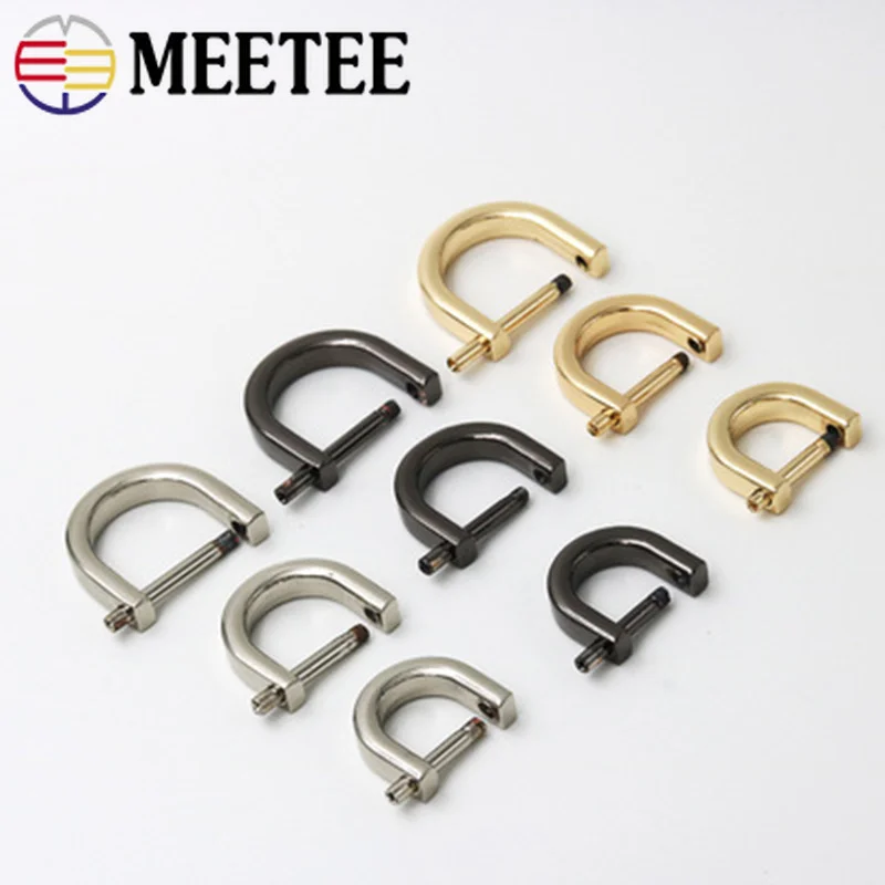Meetee, 5 шт., 1-2 см, d-образное металлическое кольцо, пряжки для сумки, кошелька, ремень, висячая пряжка, шитье, ручная работа, кнопки, аксессуары, H6-3